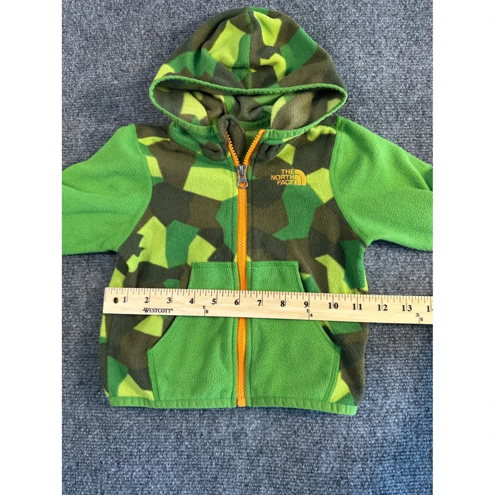 The North Face Infant Green Camo Fleece Full Zip Hoodie Jacket 12-18M